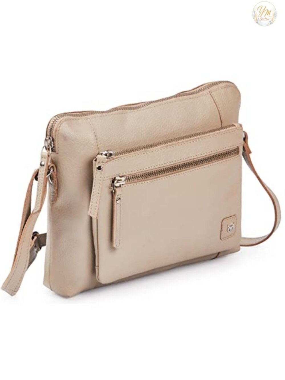 Small Genuine Pebbled Leather Crossbody Sling Shoulder Bag Adjustable Strap